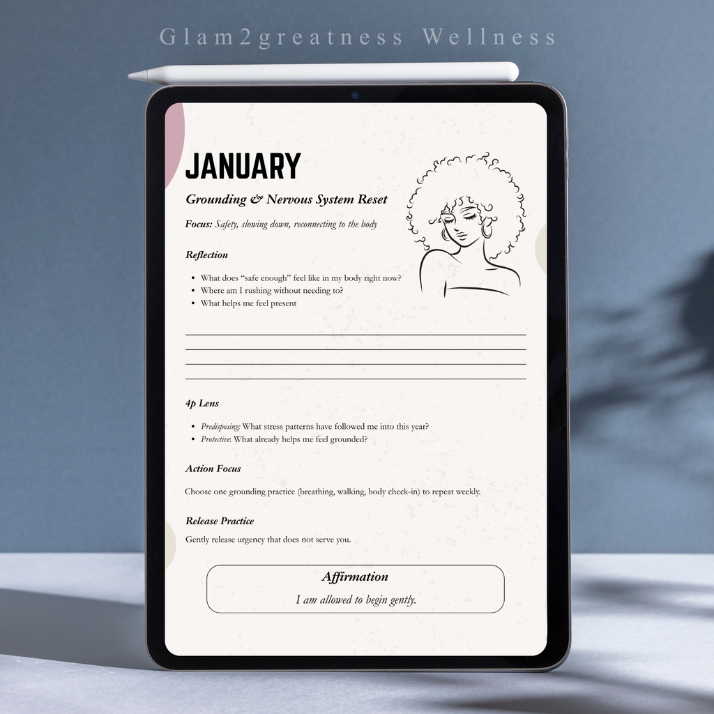 12 Month Wellness and Regulation Calendar | Self Care & Mental Health Planner | Guided Reflection Journal | Digital download