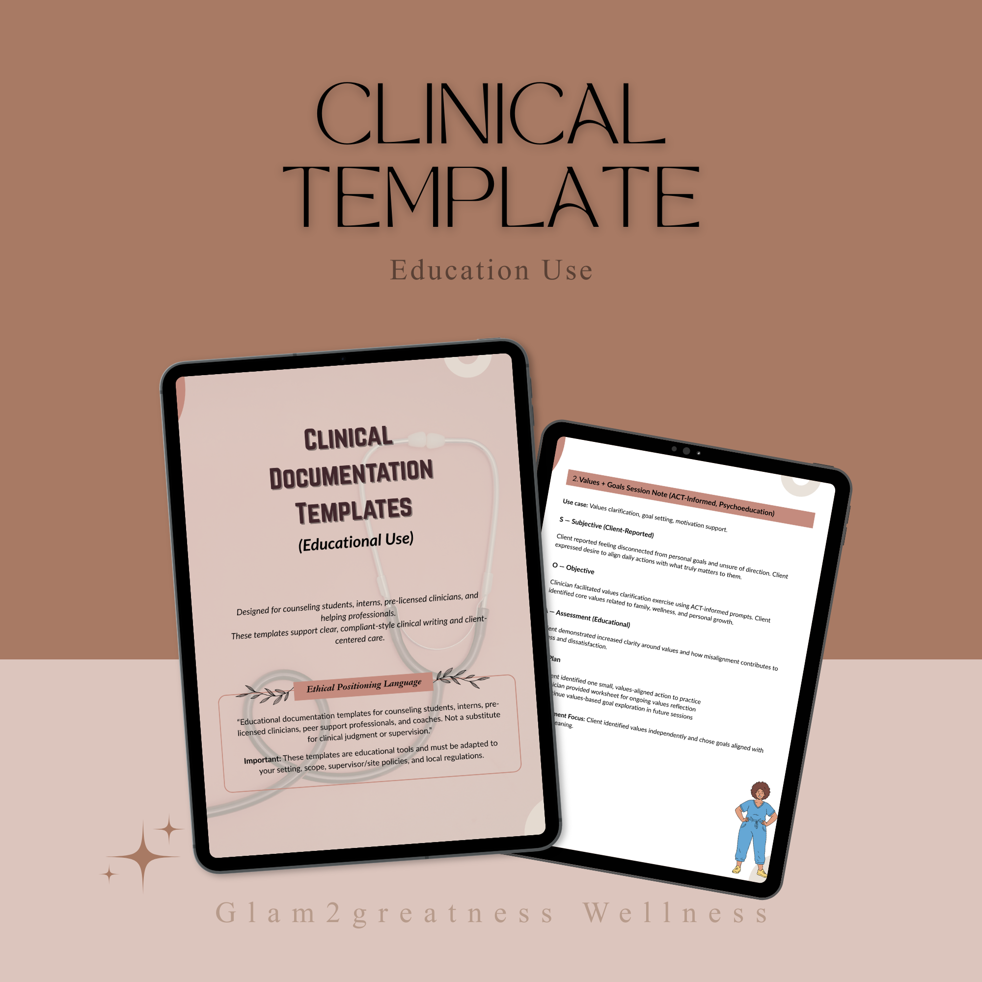 Clinical Documentation Templates | SOAP Notes for Therapists, Student & Intern | Mental Health Documentation | Printable Digital Download