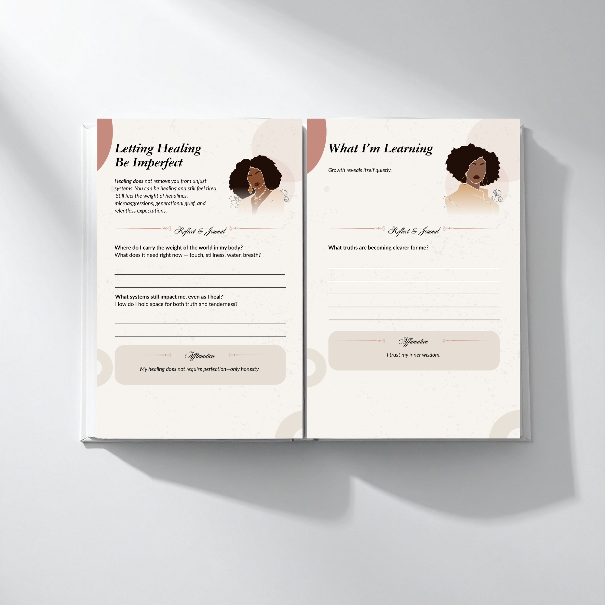 Self Guided Journal for Black Women | Shadow Work Journal | Self Reflection Workbook | Mental Health Journal | Printable Digital Download