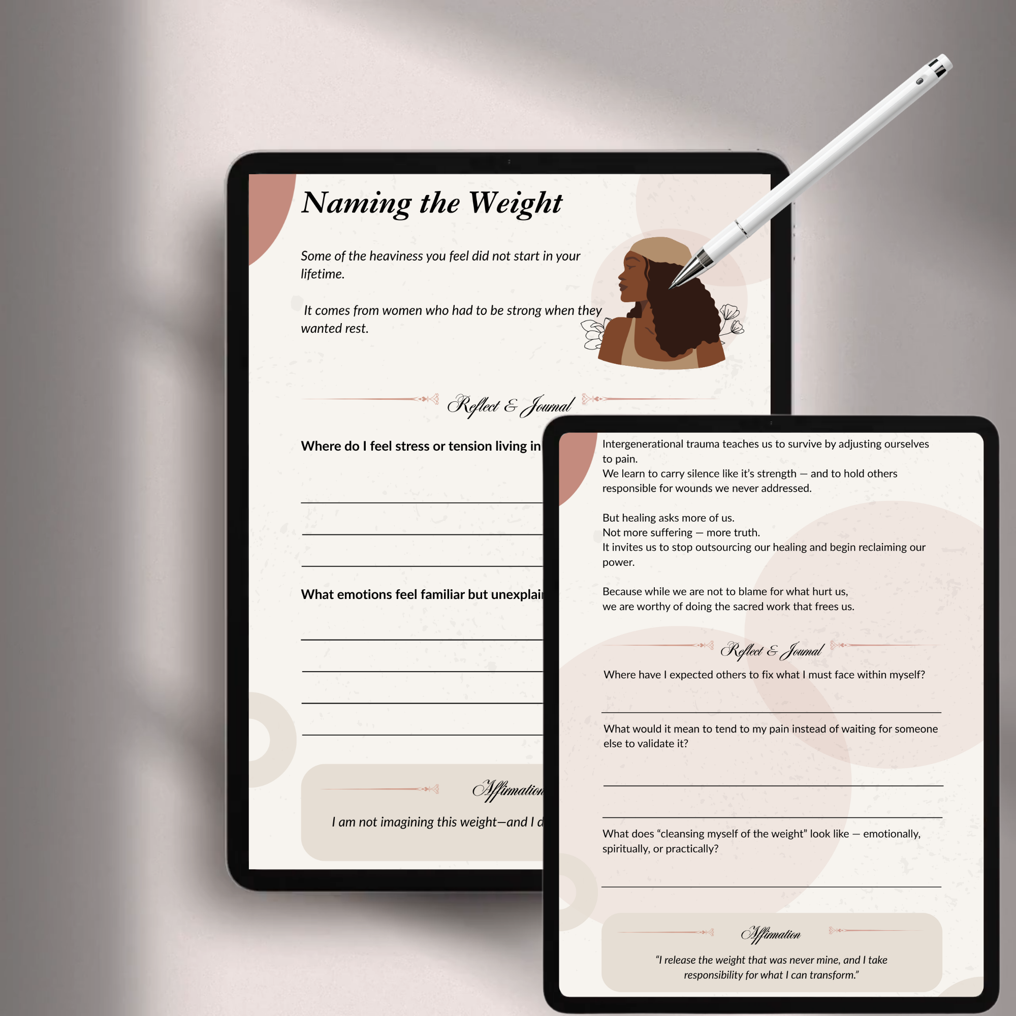 Self Guided Journal for Black Women | Shadow Work Journal | Self Reflection Workbook | Mental Health Journal | Printable Digital Download